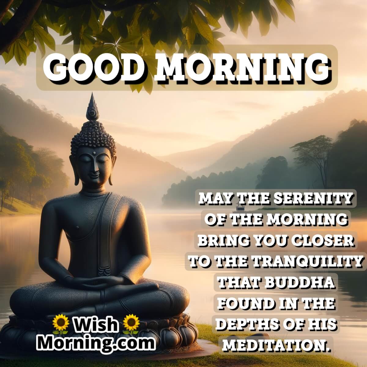 Serenity Of Morning Tranquil Buddha
