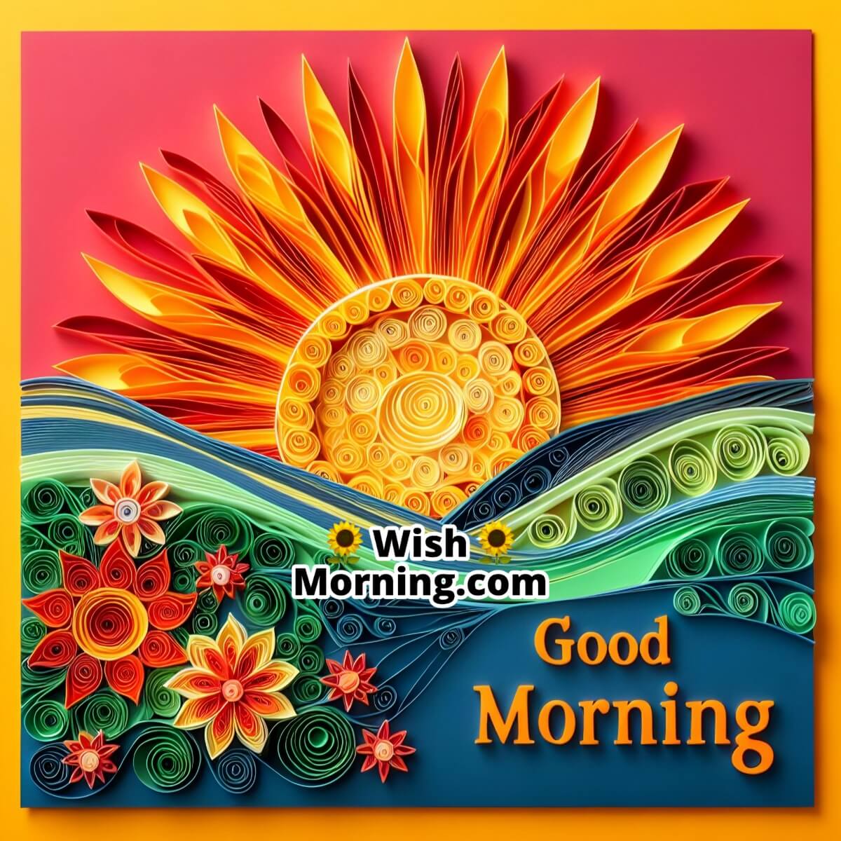 Stunning Quilling Art Good Morning Images