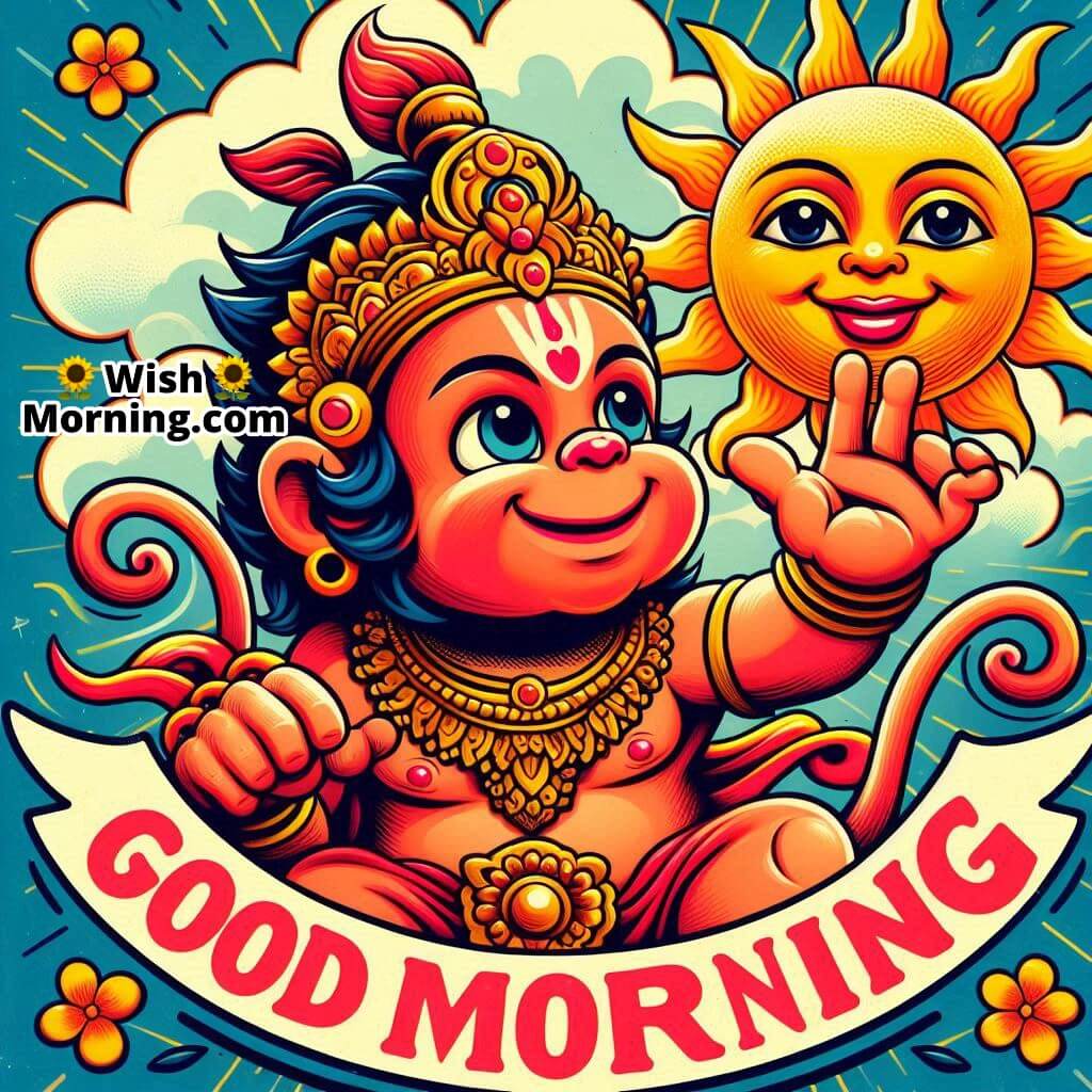 Good Morning Baby Hanuman Holding The Sun