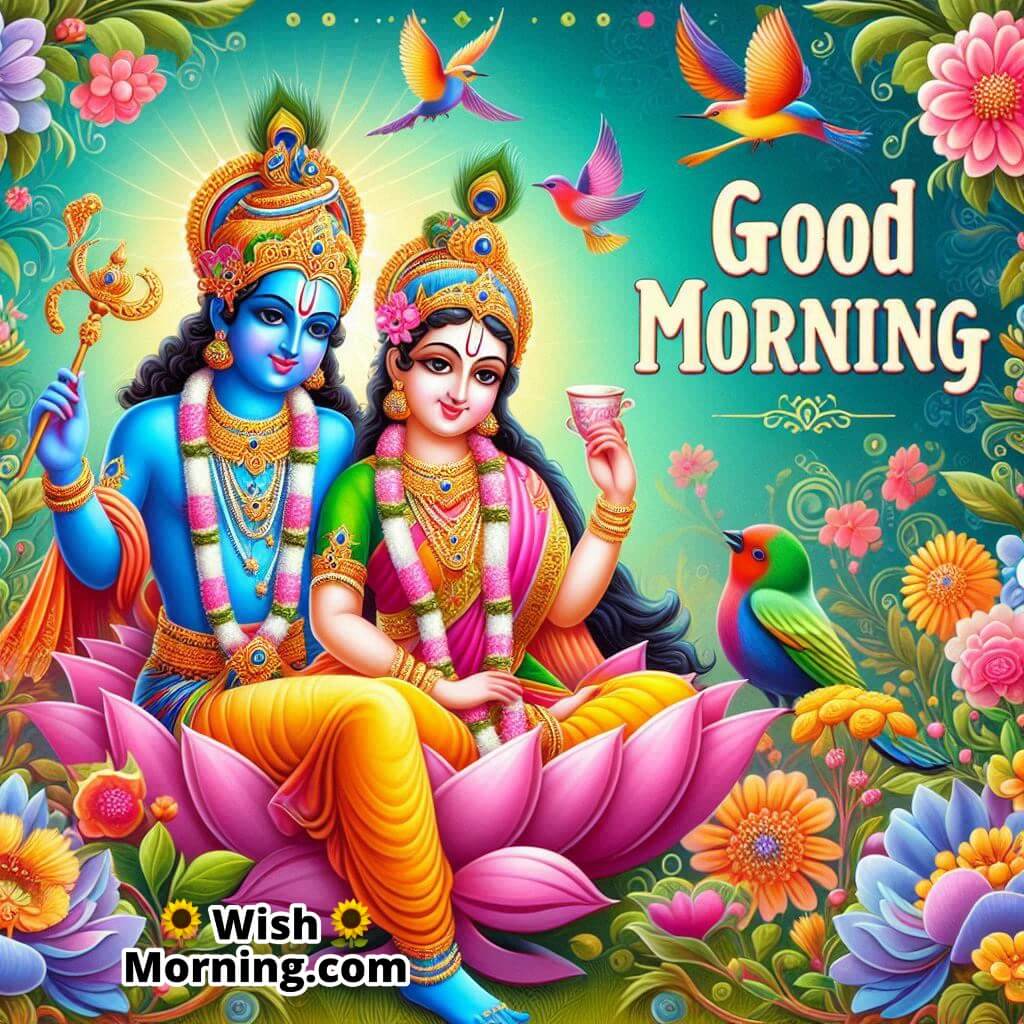 Good Morning Shree Krishna Images For Divine Blessings Wish Morning