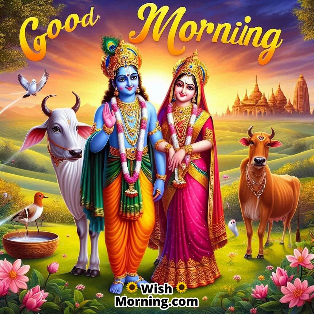 Good Morning Shree Krishna Images For Divine Blessings Wish Morning