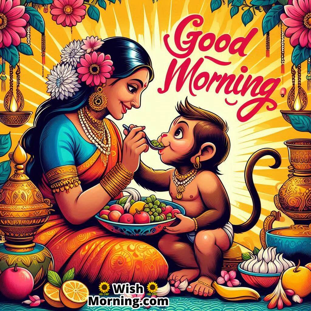 Morning Baby Hanuman And Mother