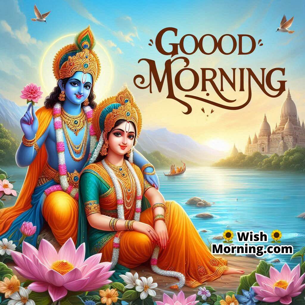 Morning Radha Krishna On River