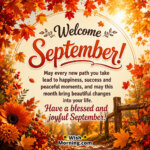 Welcome September Golden Autumn Leaves