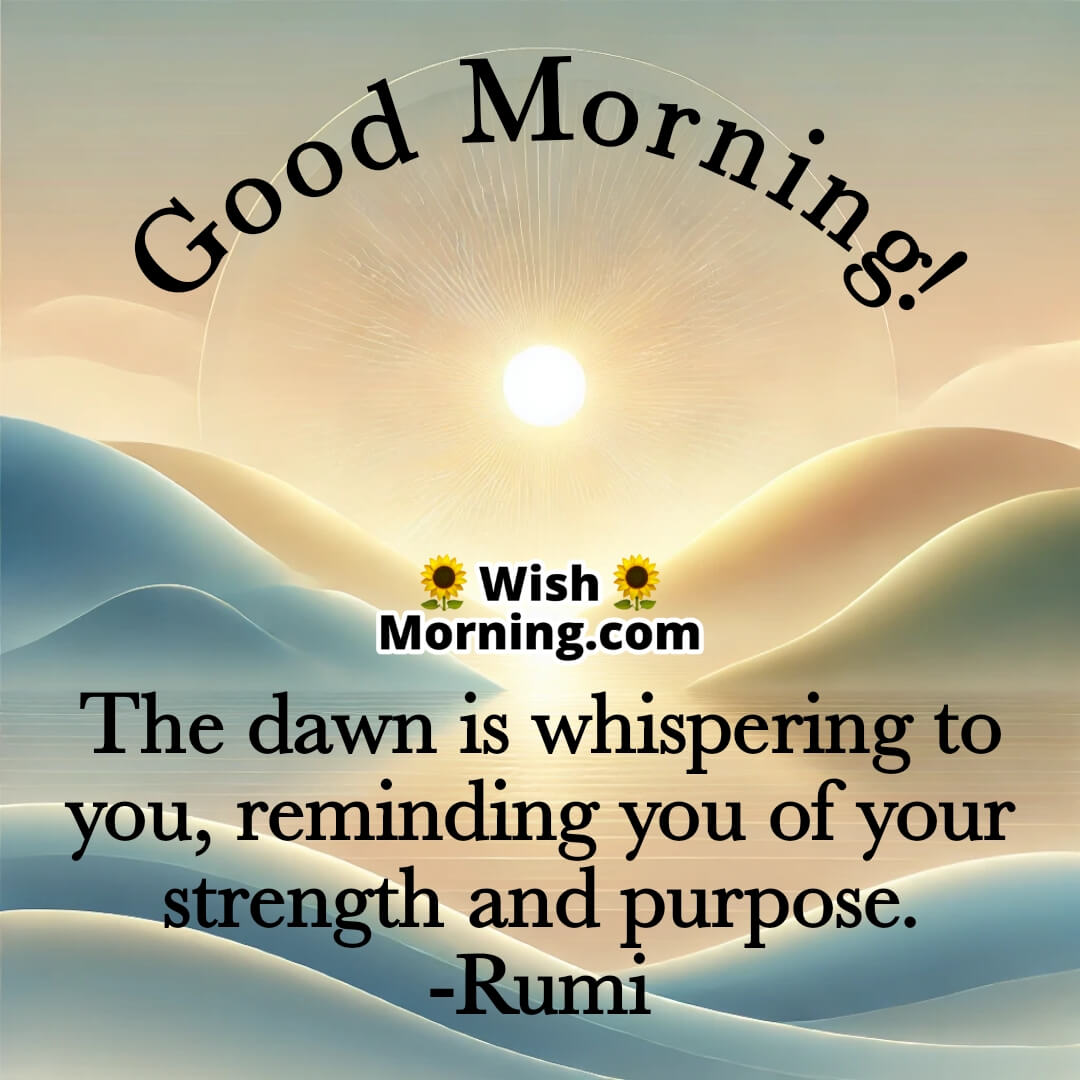 Sunrise casting soft, glowing light over a quiet landscape of gentle waves or mountains, soothing colors with space for empowering text.