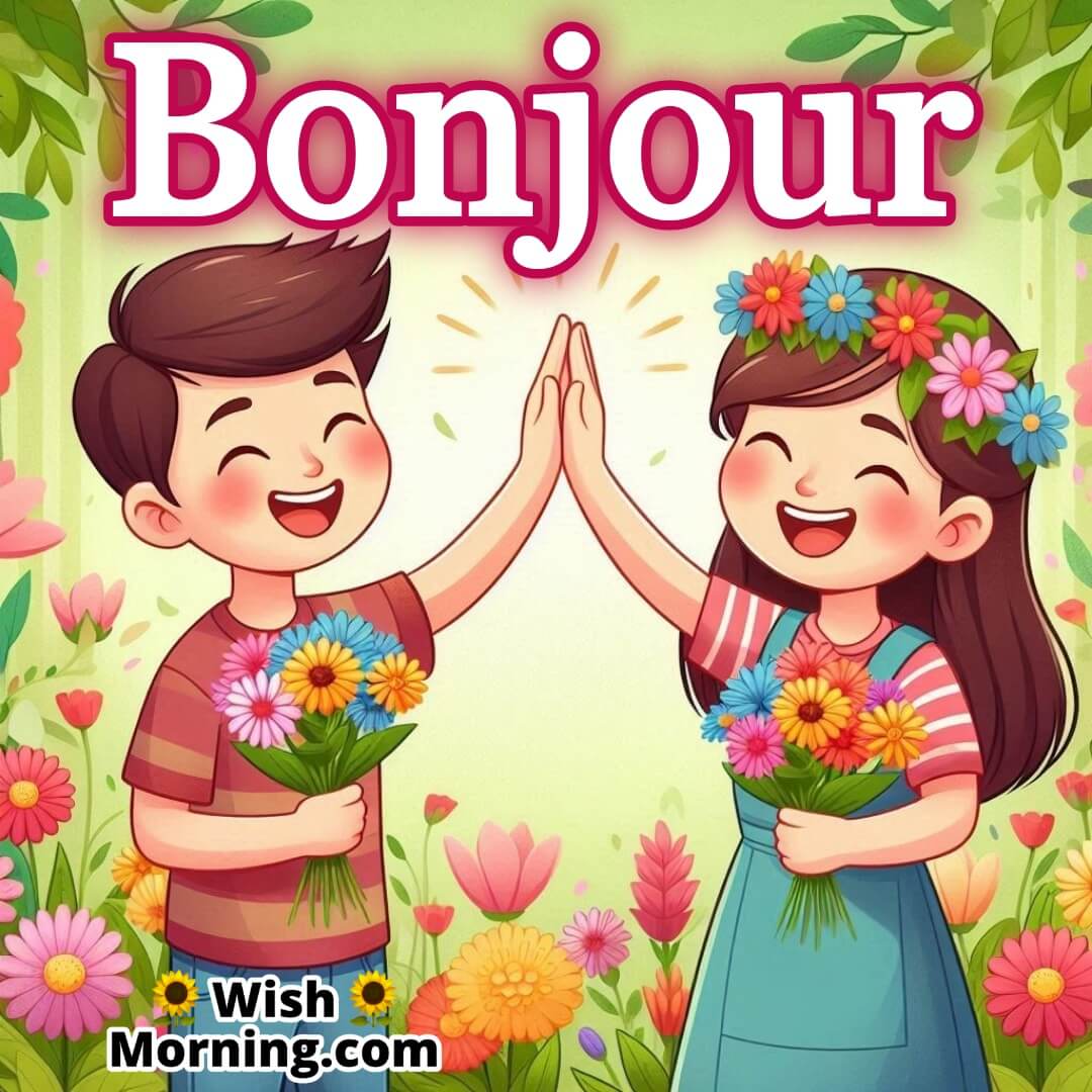 Bonjour text with friends