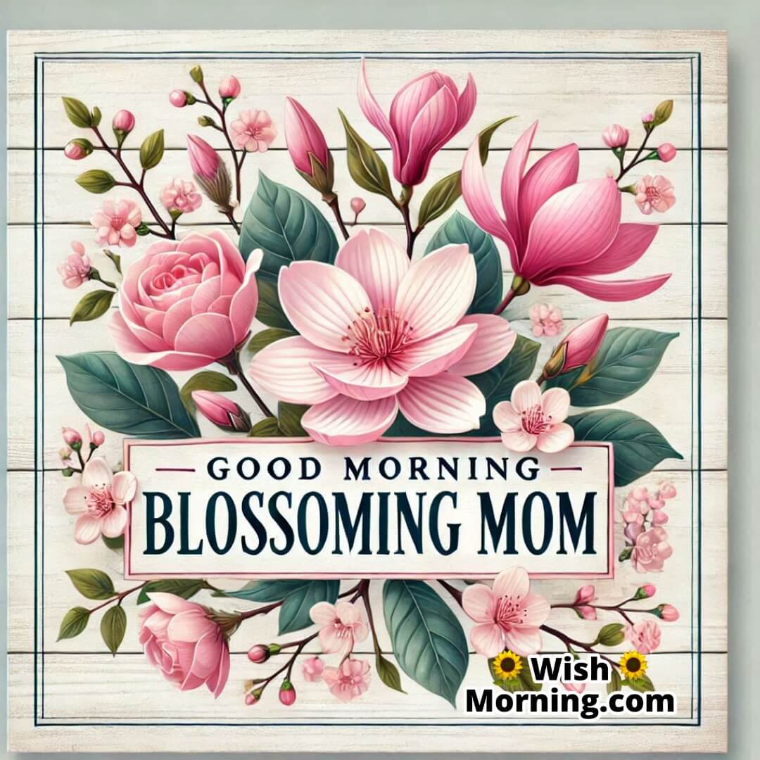 Spring blossom bouquet with cherry blossoms and magnolias for a blossoming Good Morning greeting to mom.