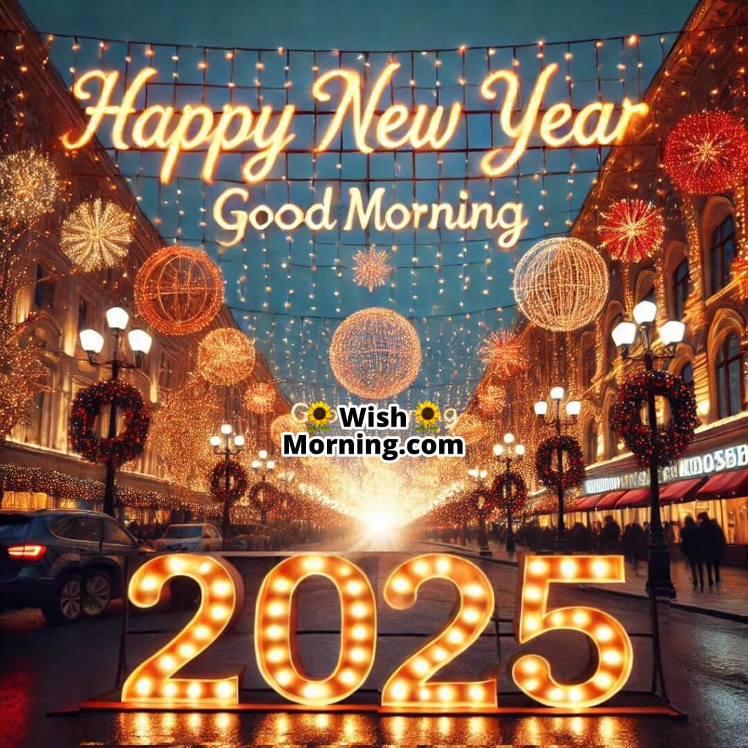 Good Morning New Year 2025 Festive Image