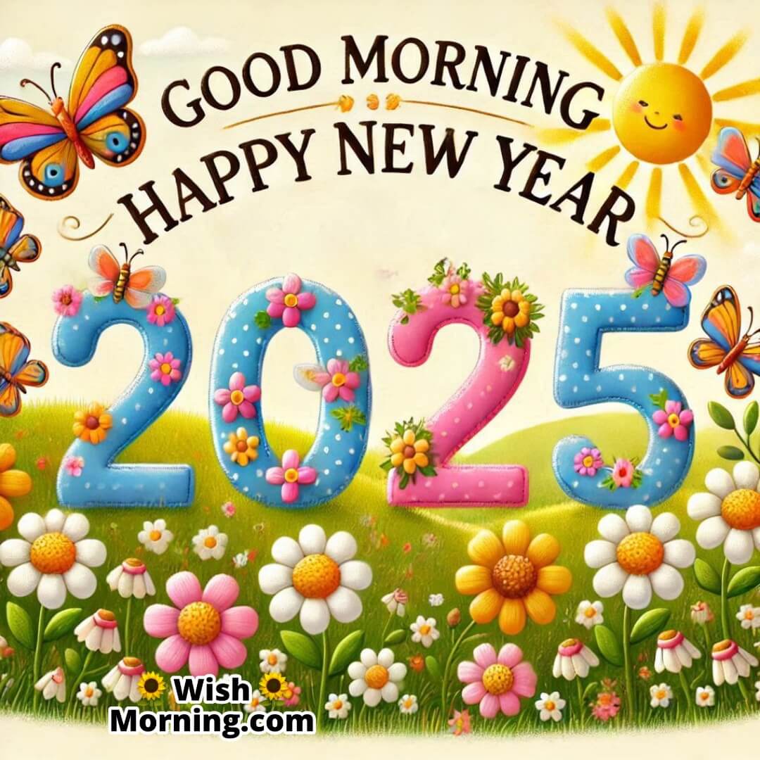 Good Morning New Year 2025 Flower Meadow