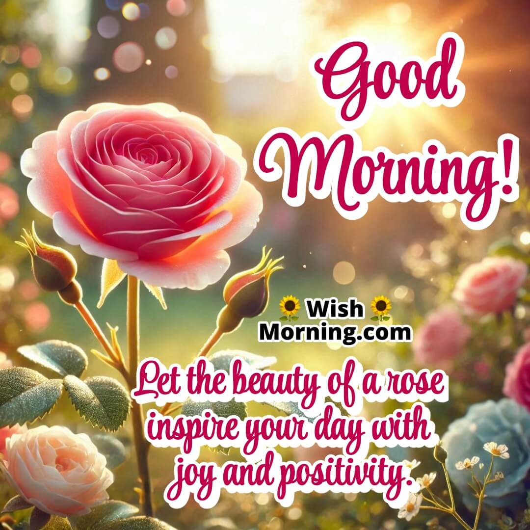A rose symbolizing inspiration, joy, and positivity for the morning.