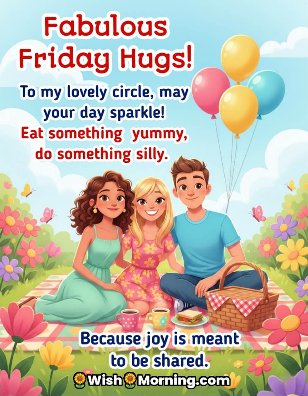 Fabulous Friday Hugs Joyful Friends Greeting