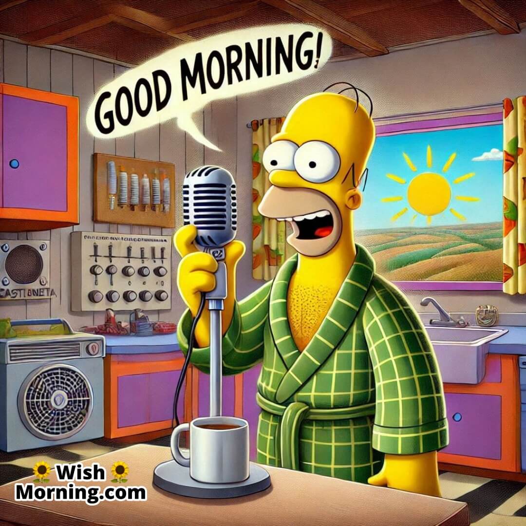 Good Morning Homer Simpson On Mike