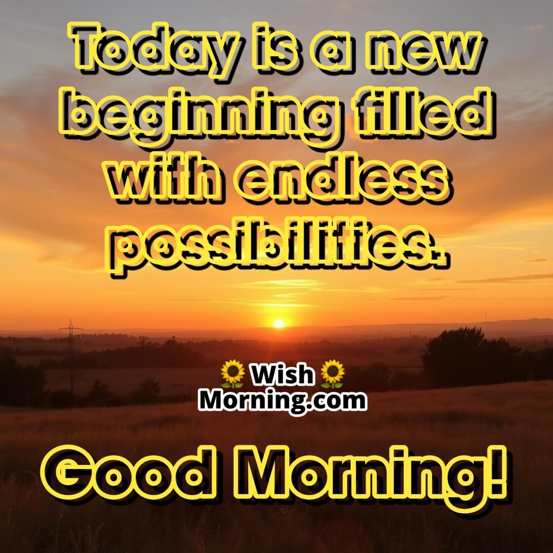 A sunrise over a peaceful landscape, symbolizing a fresh start and new opportunities for the day.