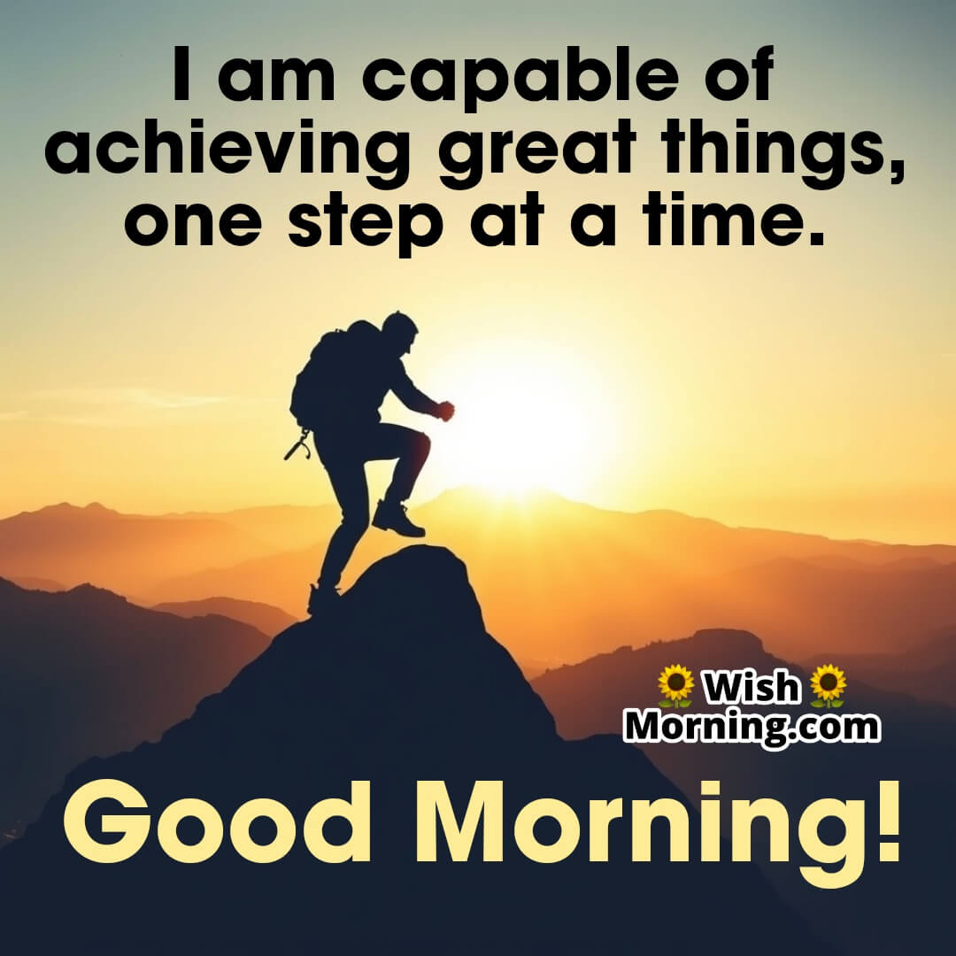 A determined person climbing a mountain with the morning sun rising behind them, representing perseverance and achievement.