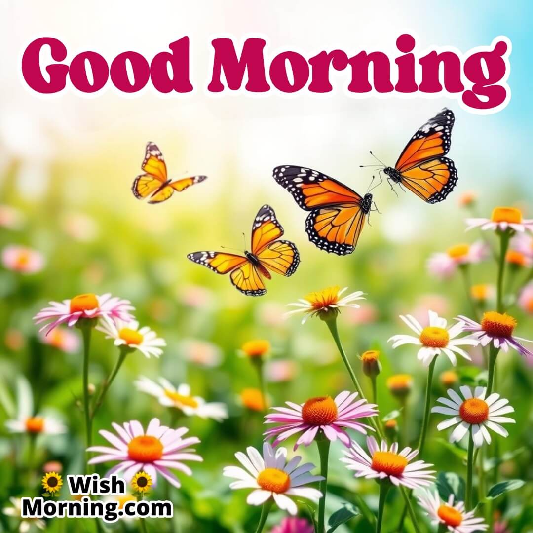 Good Morning Butterflies In Bloom