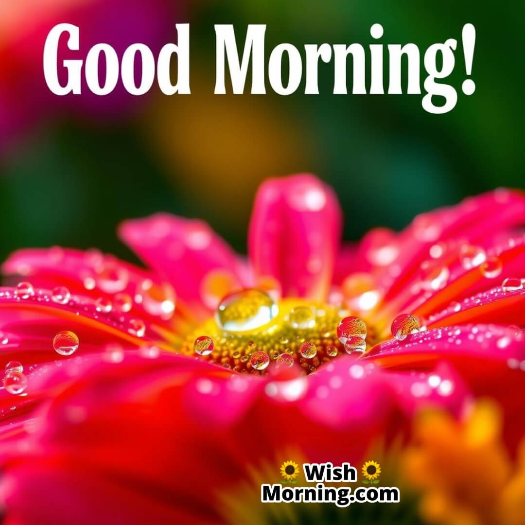 Good Morning With Dewy Flower Petals