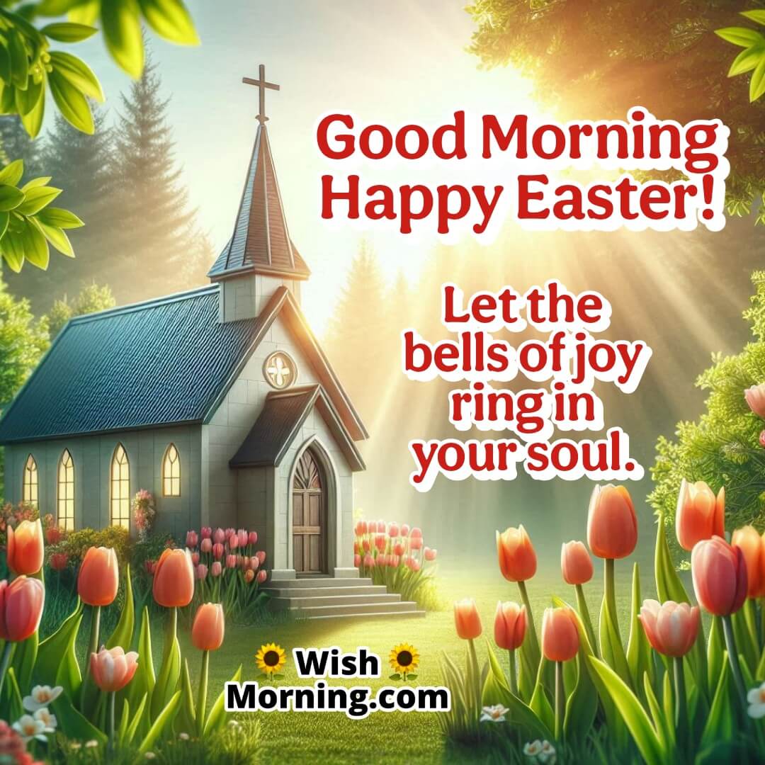 A calm Easter morning with spiritual vibes and blooming flowers.