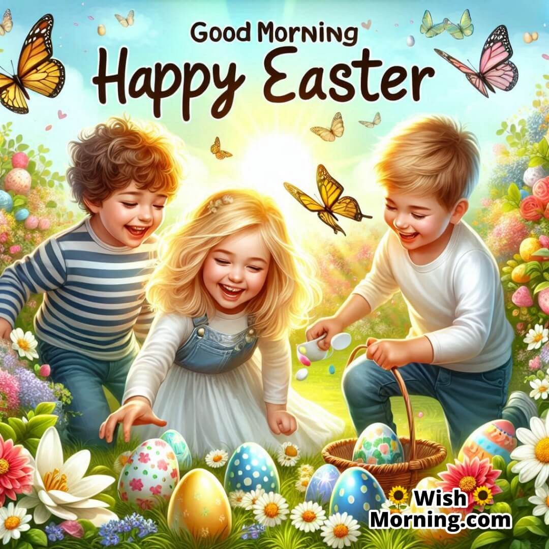 Good Morning Happy Easter Kids Egg Hunt