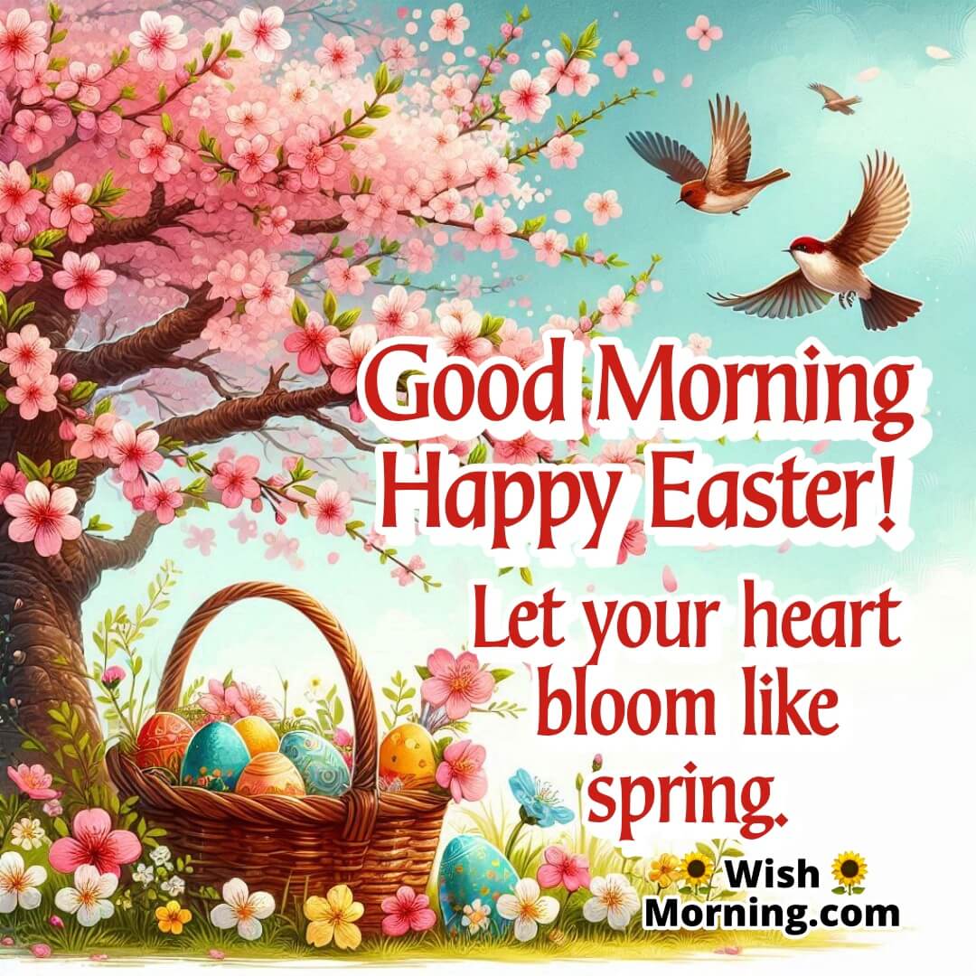 A beautiful Easter morning with spring blossoms and cheerful vibes.