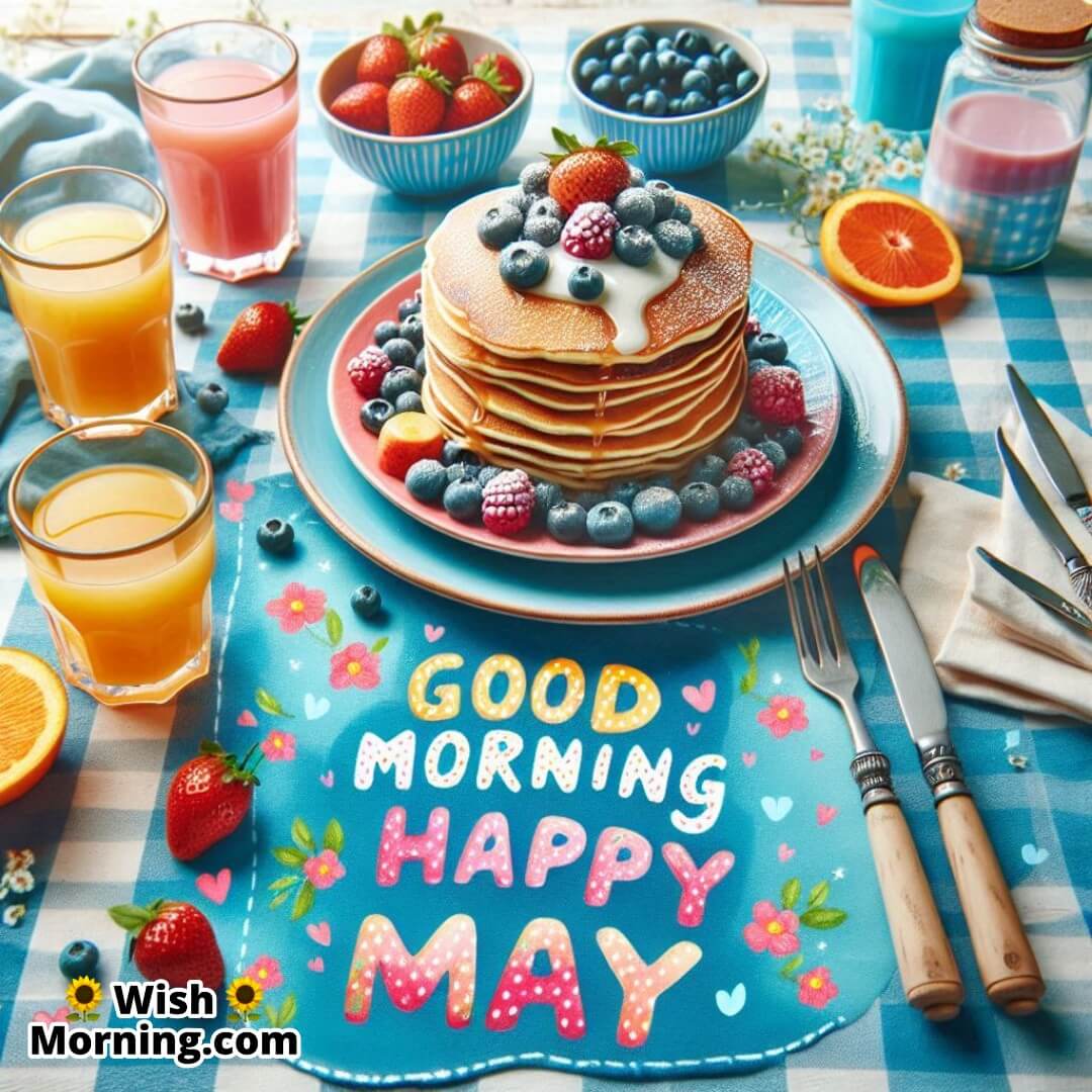 Bright breakfast scene celebrating a fresh May morning.