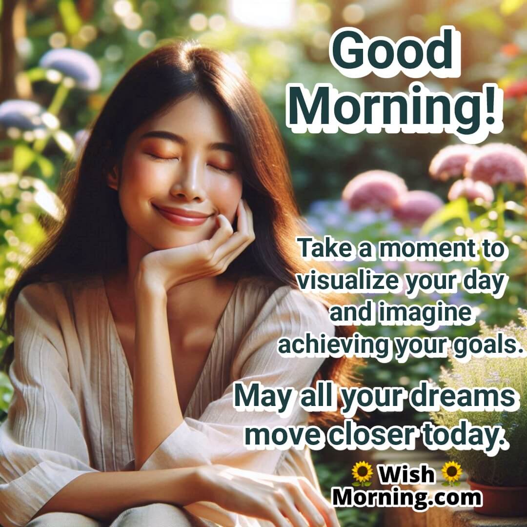 A serene moment of visualizing dreams and welcoming success.