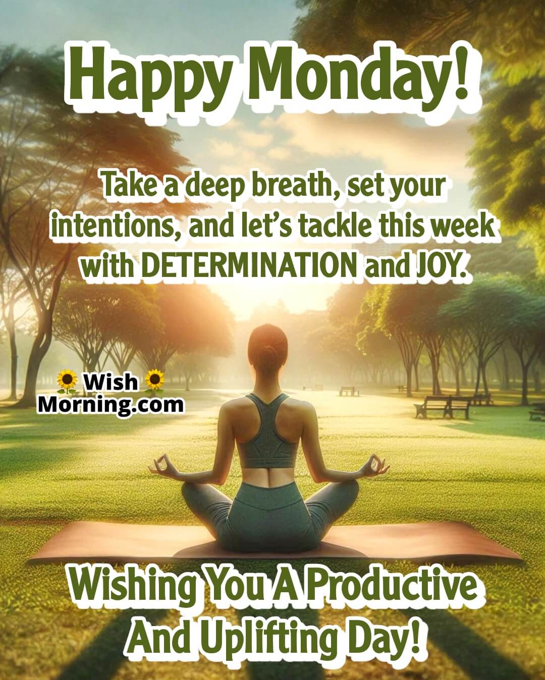 A peaceful morning moment symbolizing mindfulness, focus, and strength for the new week.