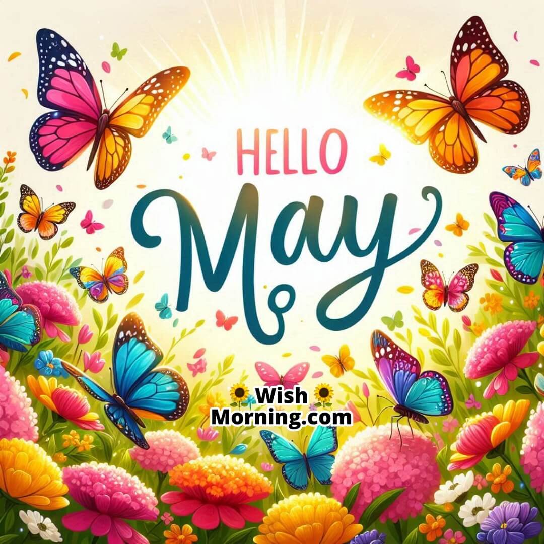 Vibrant butterflies and blossoms celebrating the joyful essence of May.