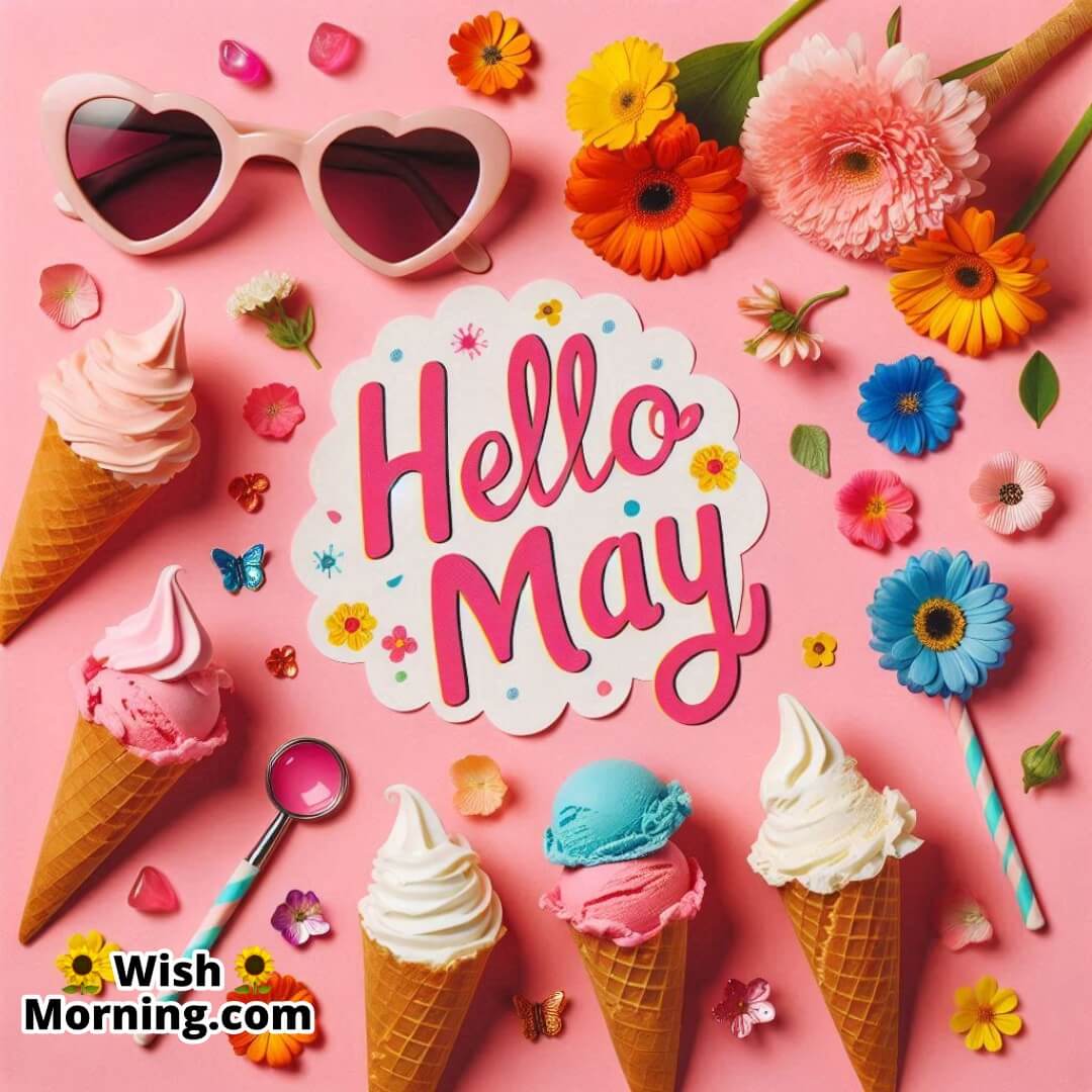 Fun summer-themed setup welcoming the lively spirit of May.