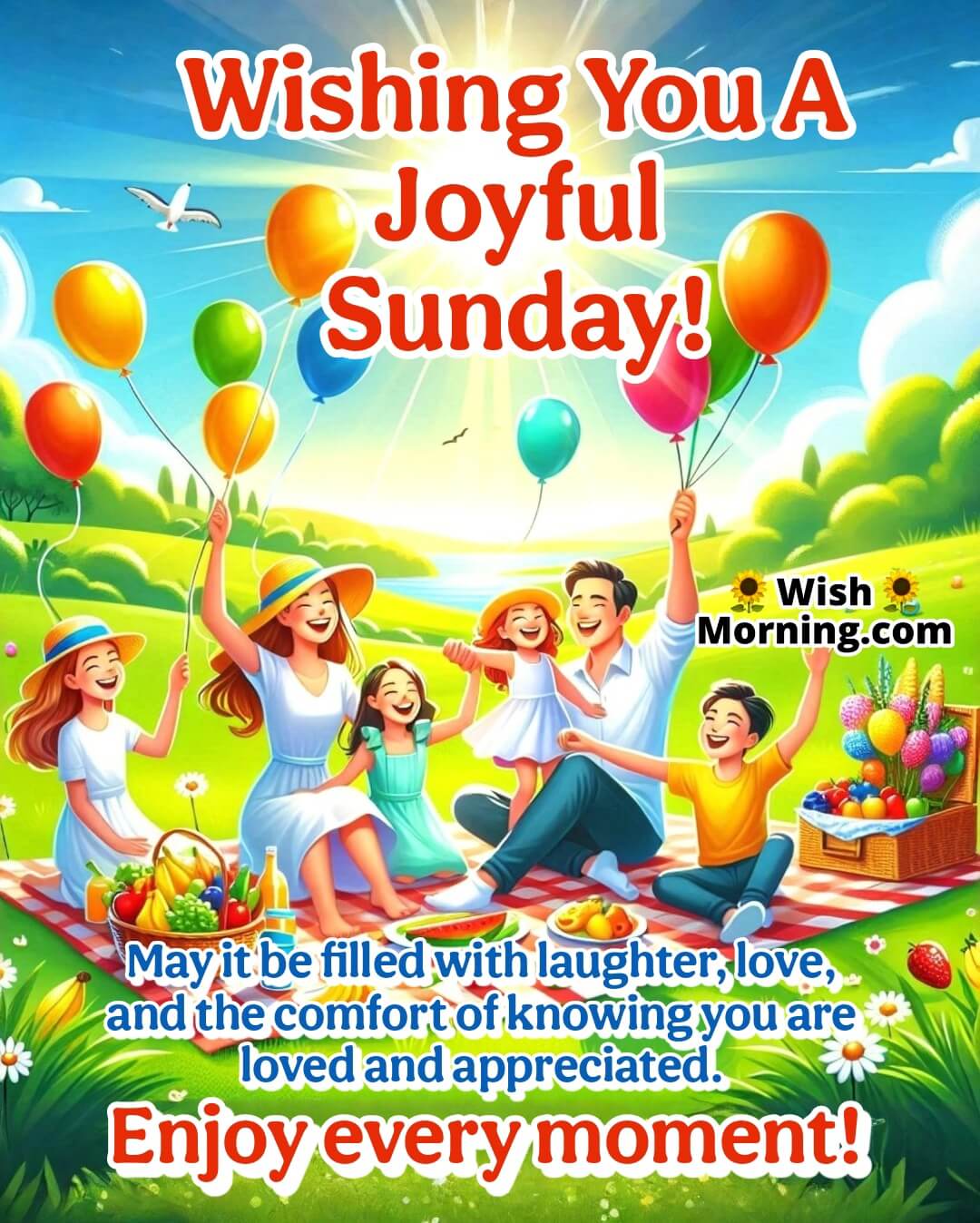 A joyful family Sunday picnic scene celebrating love, laughter, and togetherness.