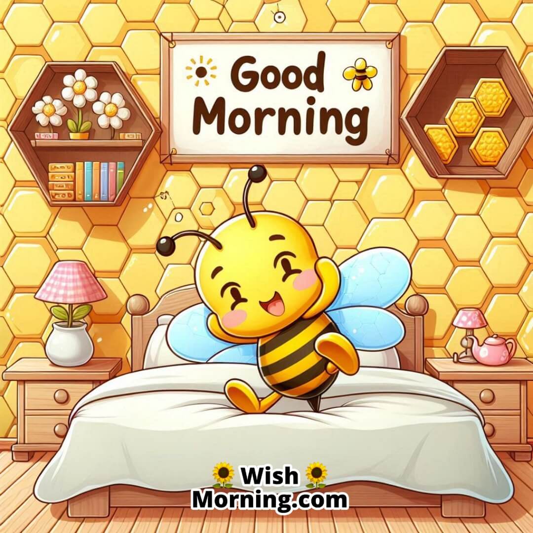 Good Morning Bee Waking Up In Honeycomb Image