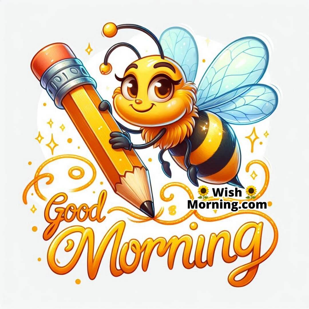 Good Morning Bee Writing Honey Trails Image