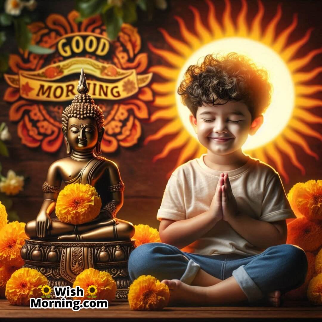 Good Morning Buddha Meditation With Child Photo