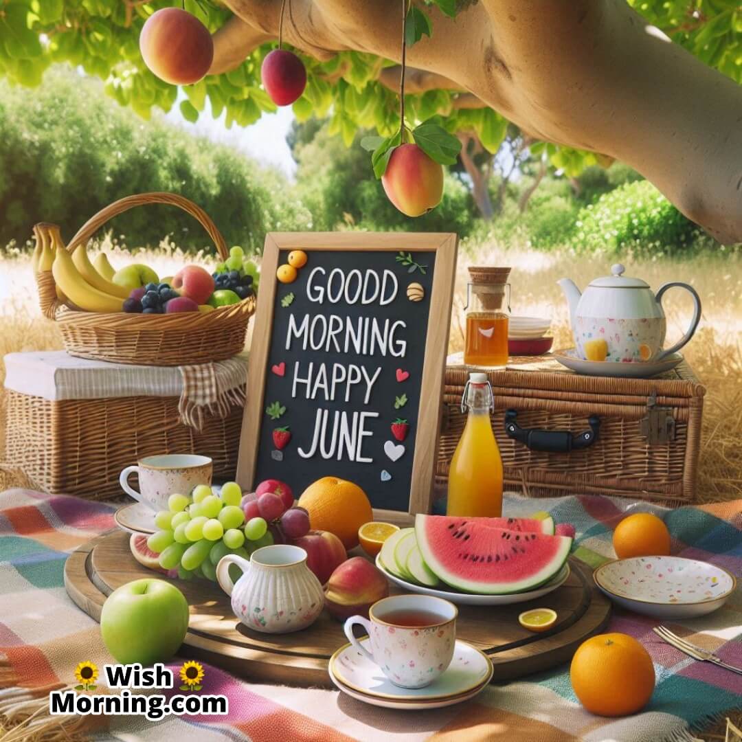 Good Morning Happy June shared in a refreshing outdoor morning picnic.