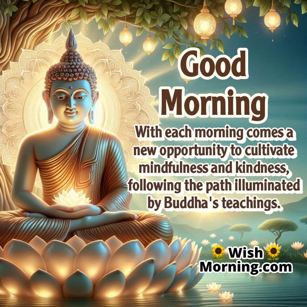 Good Morning Wish For Mindfulness With Buddha
