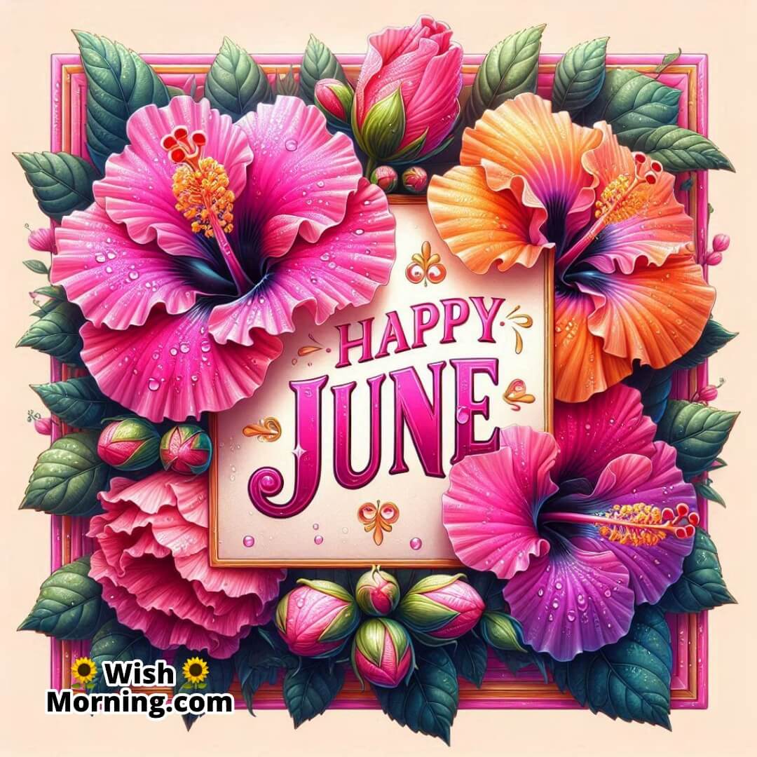Happy June Hibiscus Bloom Image