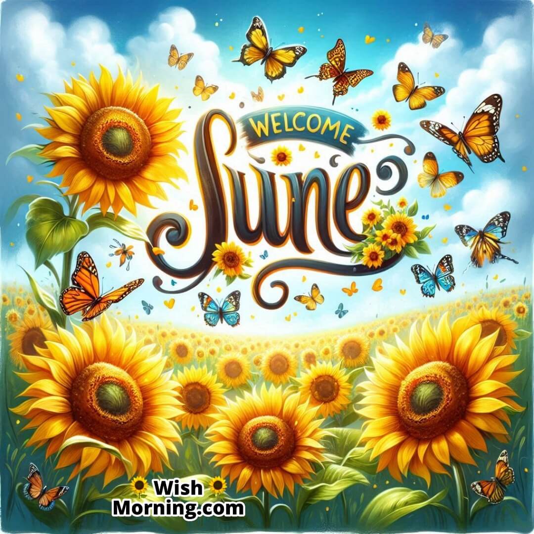 Welcome June Sunflowers Image