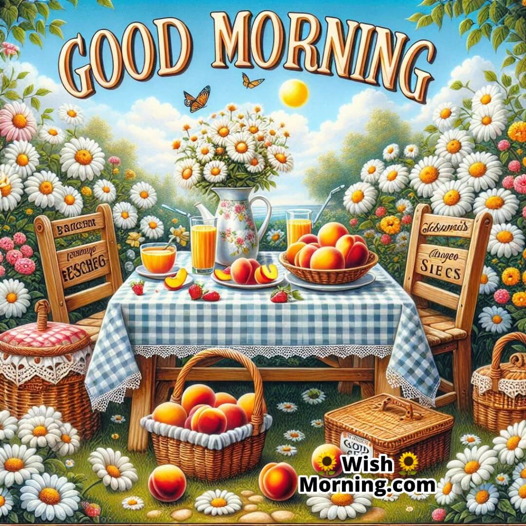 Good Morning Daisies And Peaches Image