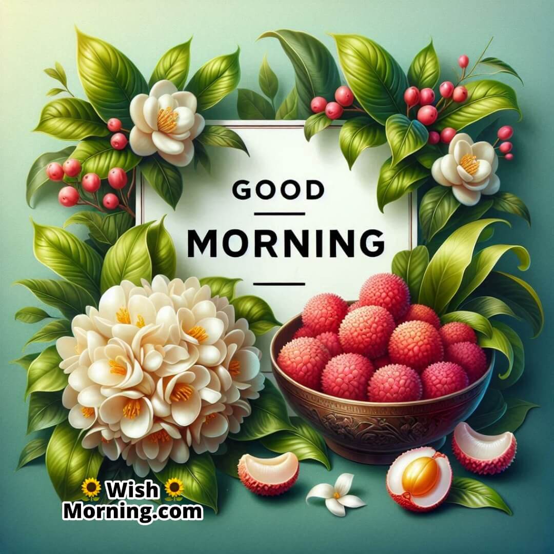 Good Morning Image With Jasmine And Lychee