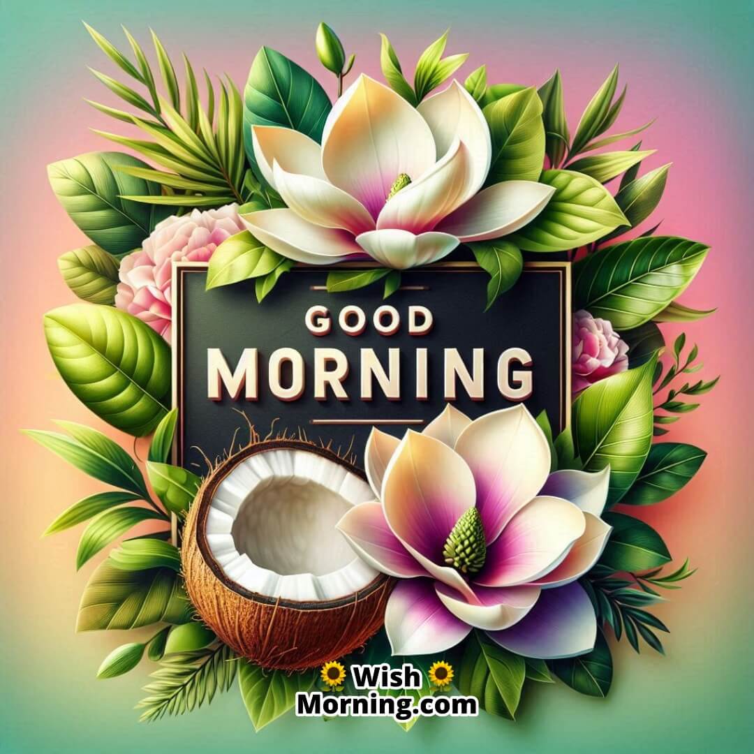 Good Morning Image With Magnolia And Coconut