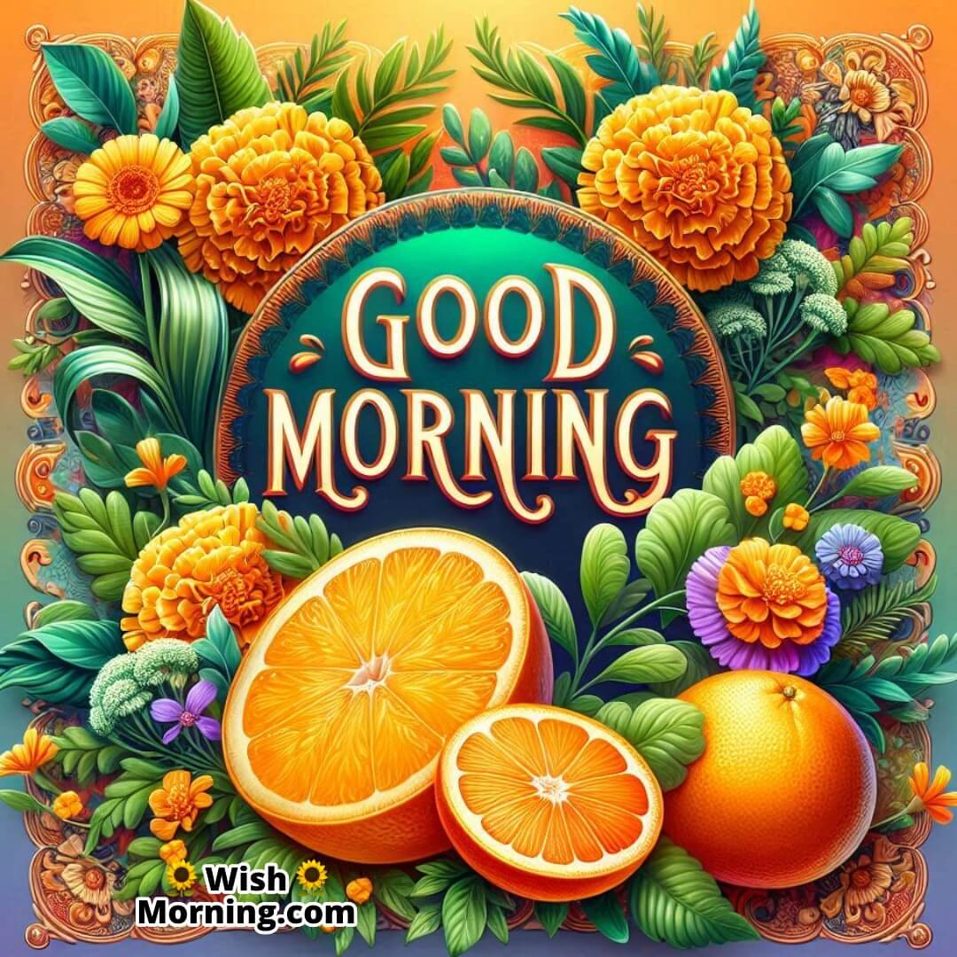 Good Morning Image With Marigold And Orange