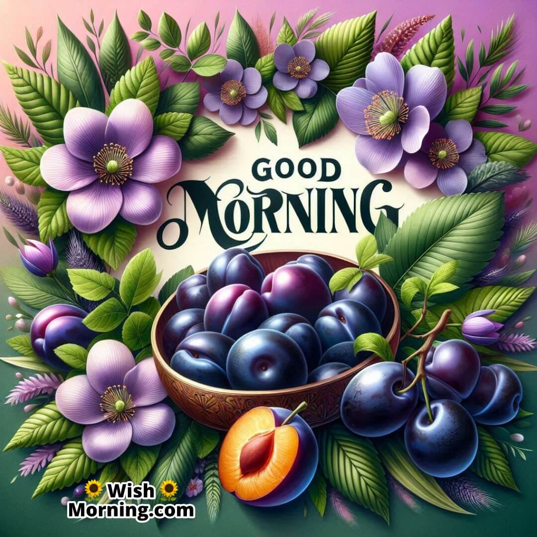 Good Morning Image With Violet And Plum