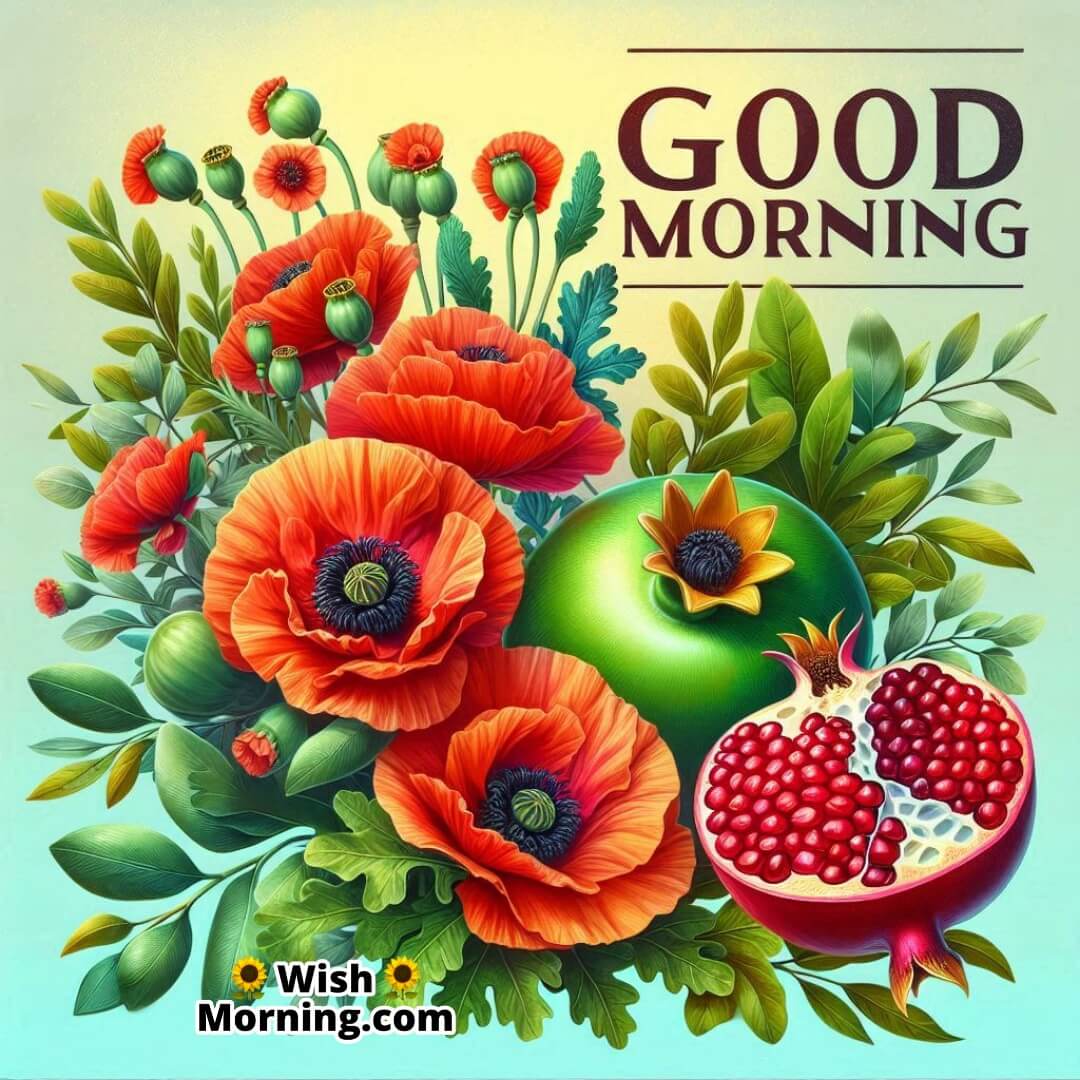 Good Morning Poppy And Pomegranate Image