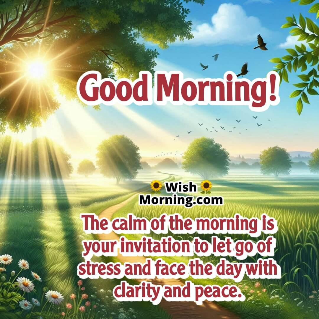 Good Morning image with blooming flowers and butterflies in sunshine, symbolizing joy and gratitude.