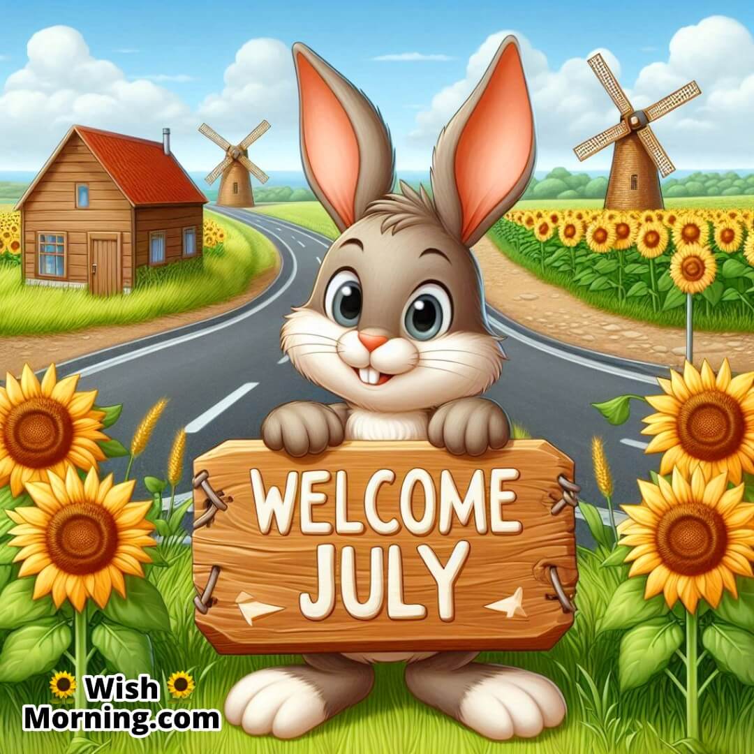 Welcome July Board Rabbit Image