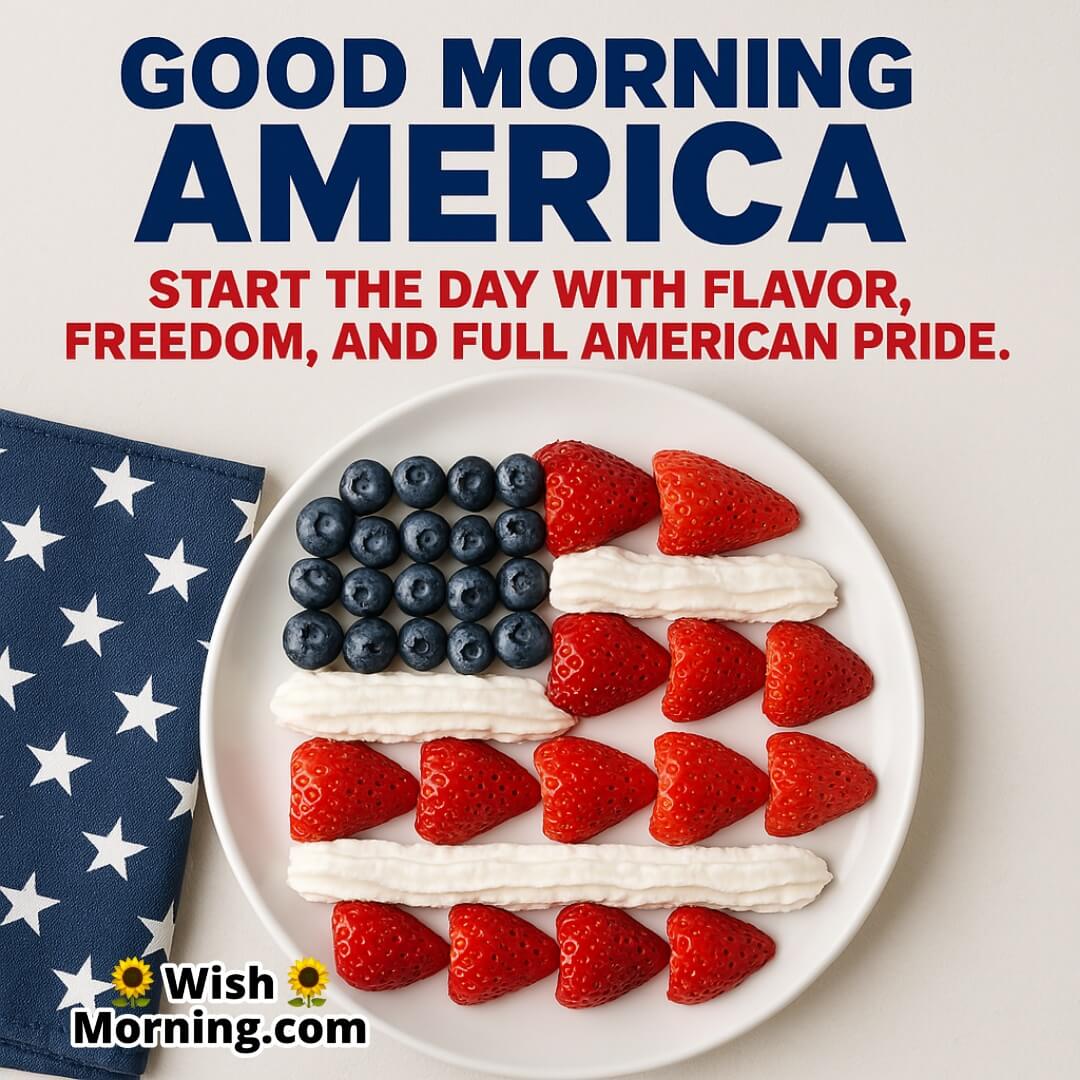 Good Morning America Breakfast image featuring patriotic breakfast, symbolizing flavor and freedom.