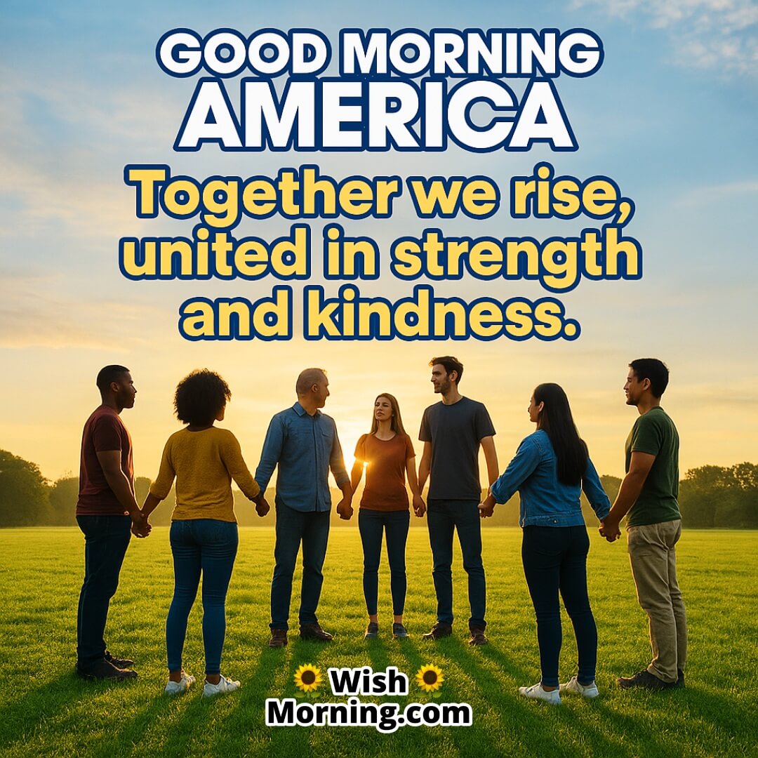 Good Morning America Image featuring diverse circle of people, symbolizing harmony and collective strength.