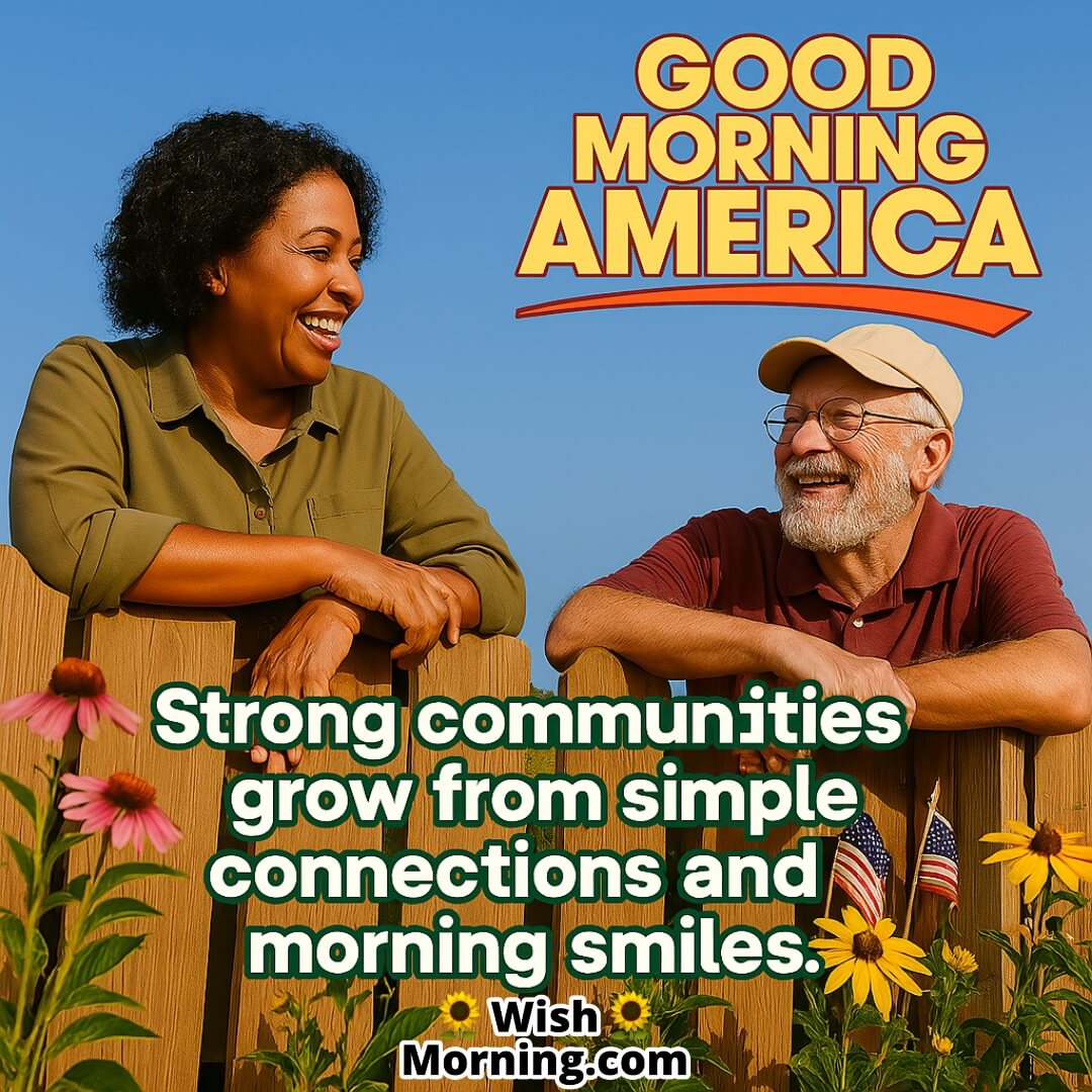 Good Morning America image featuring neighbors in garden, symbolizing kindness and community bonds.