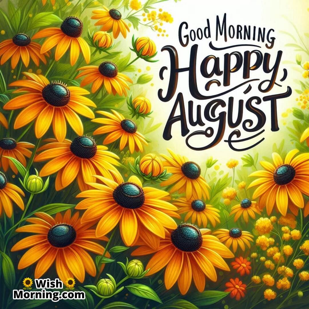 Good Morning Happy August Rudbeckia Flowers Pic