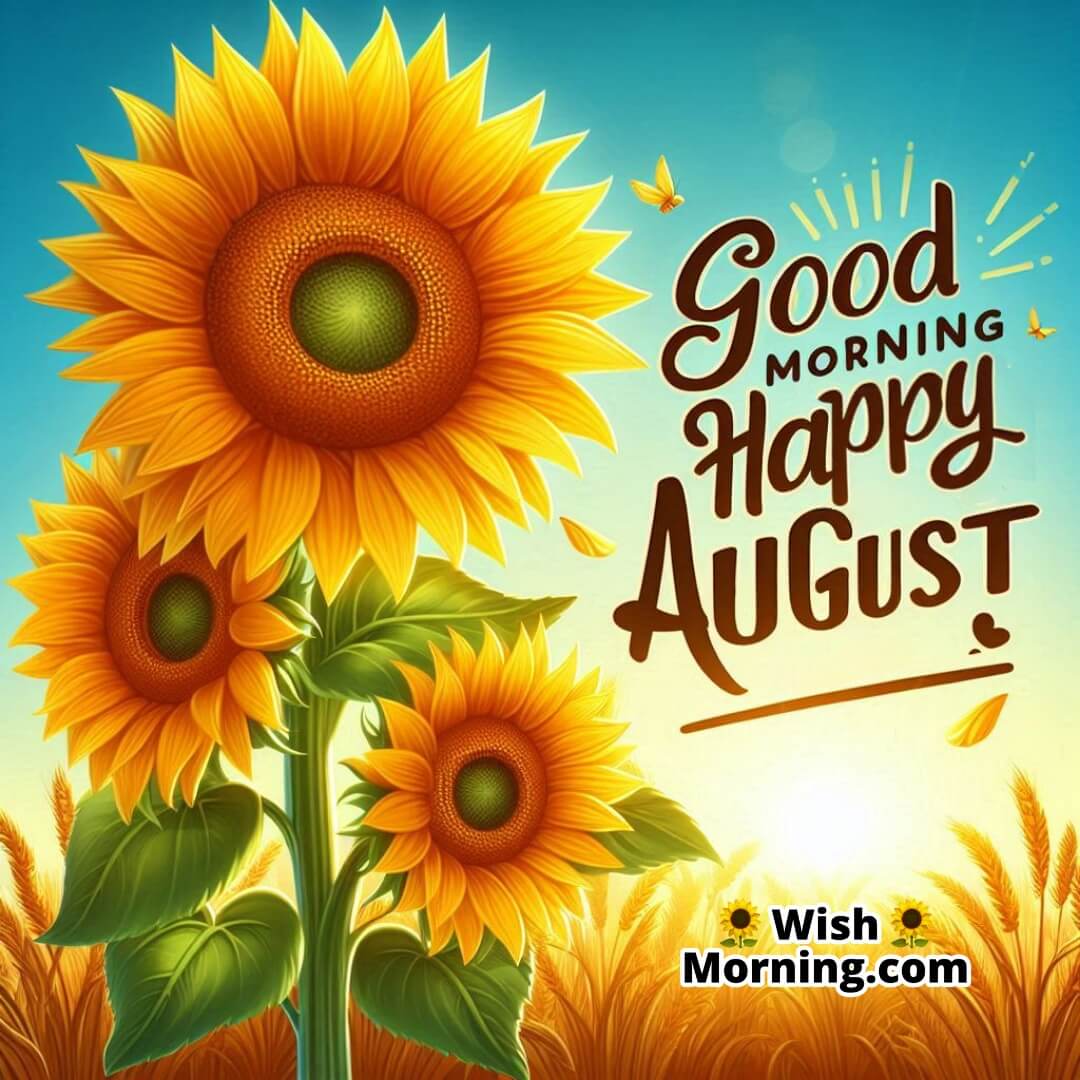 Good Morning Happy August Sunflowers In Bloom