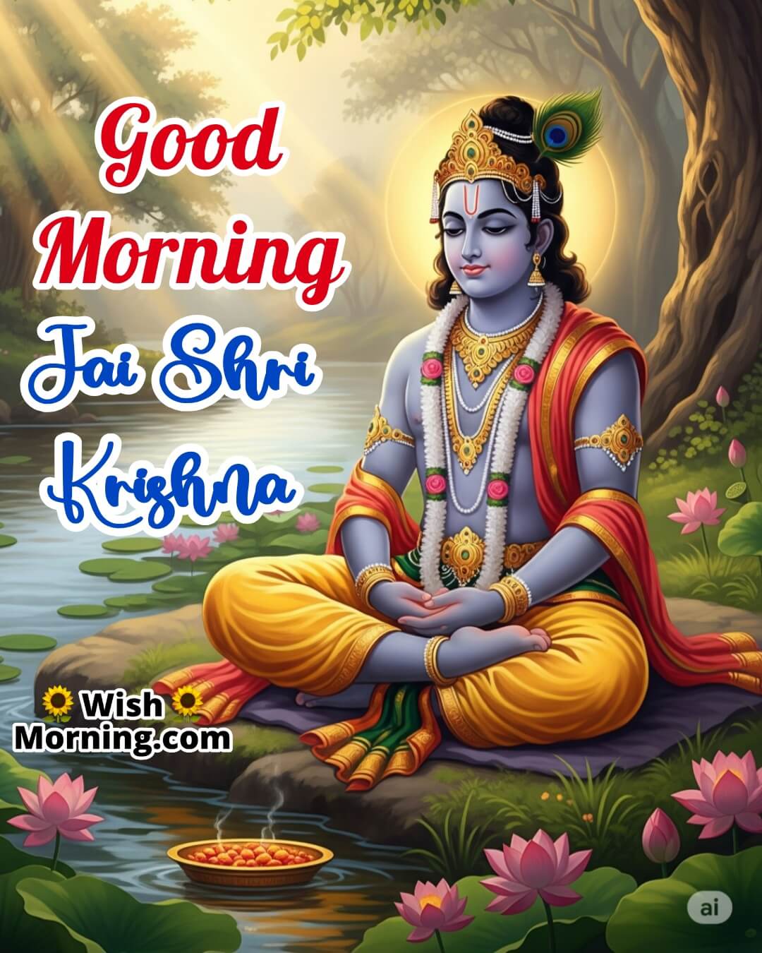 Good Morning Jai Shree Krishna Spiritual Image